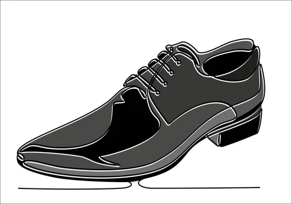 Sürekli Bir Çizgi Çiziyor Vektör Illüstrasyonu Ayakkabı — Stok Vektör