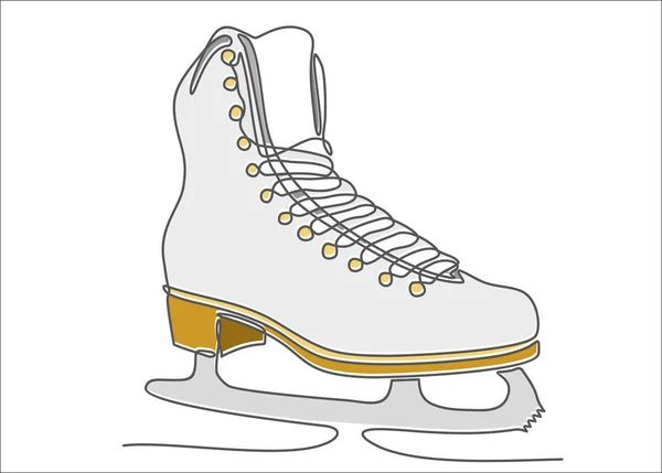 Continuous One Line Drawing Vector Illustration Skate — 스톡 벡터