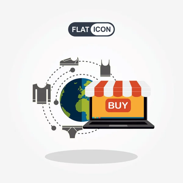 Compras Venta Icono Plano Vector Concepto Ilustración — Vector de stock