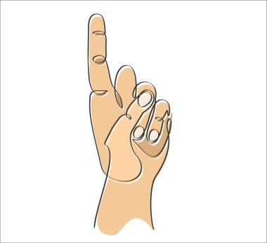 Sürekli bir çizgi çiziyor. Vektör illüstrasyonu, beyaz arkaplanda izole edilmiş işaret