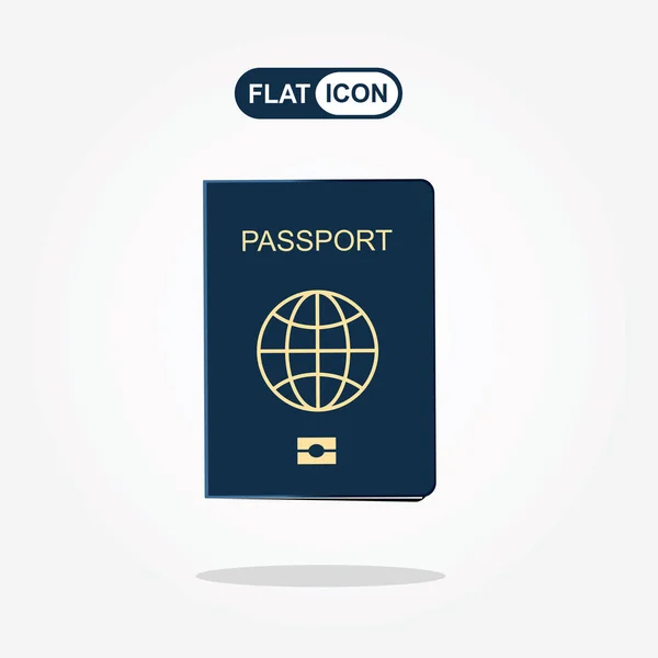 Pasaporte Icono Plano Aislado Sobre Fondo Blanco — Archivo Imágenes Vectoriales