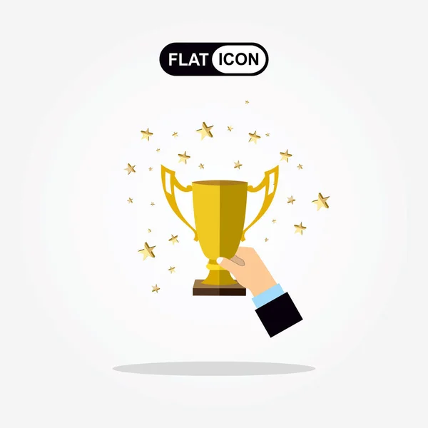 トロフィー カップの勝者手ベクトル フラット スタイルのイラスト ストックベクター C Topvectors