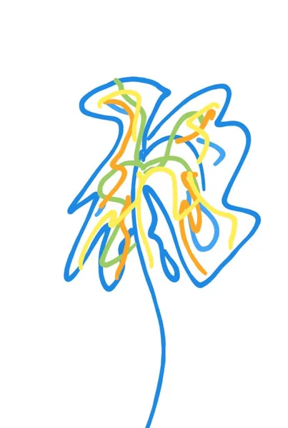 Abstrato mão desenhado flor closeup no branco . — Fotografia de Stock