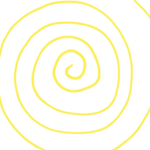 Espiral amarilla, patrón de alucinaciones divertidas, dibujado a mano . —  Fotos de Stock