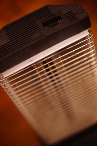 Retro electric heater Ugolek closeup, top view. — Stock Photo, Image