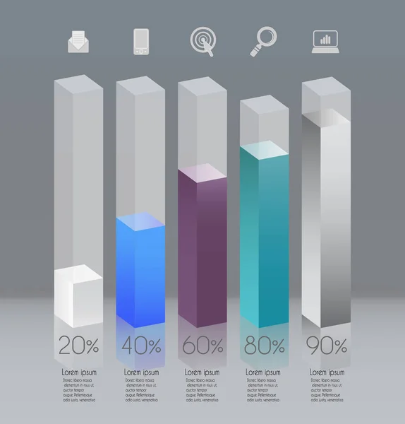 Conjunto gráfico de informações sobre ilustrações vetoriais . — Vetor de Stock