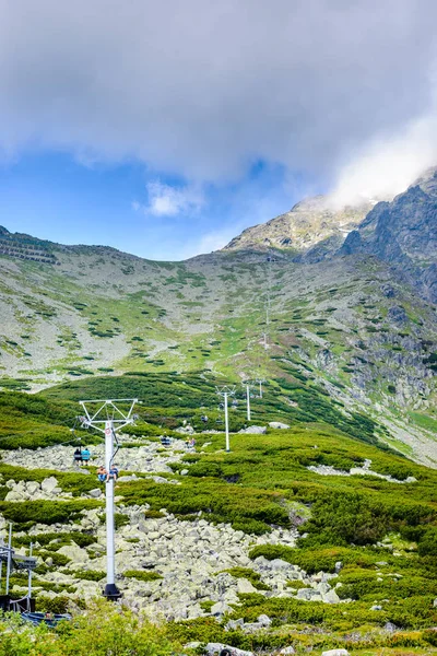 Slovacchia Alti Tatra Cabina Ascensore Verso Montagna — Foto Stock