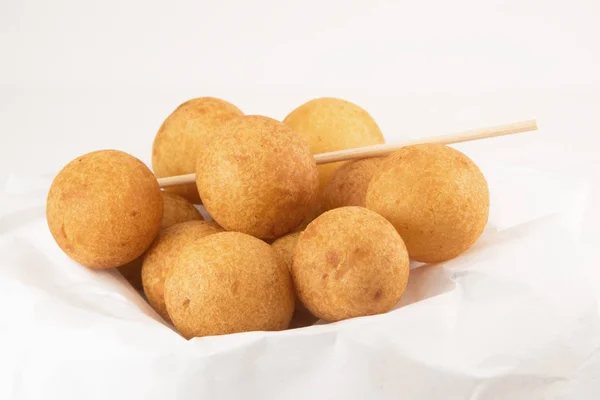Fried sweet potato dough ball isolated on the white background — Stock Photo, Image