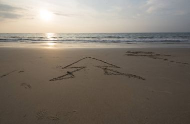 Noel simgesi sahilde