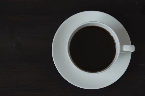 Widok z góry filiżanki czarnej kawy — Zdjęcie stockowe
