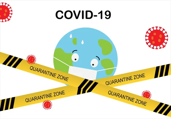Concept Arrêt Épidémie Pandémie Virus Covid Dans Monde Zone Quarantaine — Image vectorielle