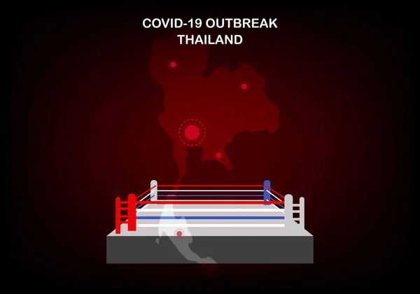 Concept Épidémie Virus Covid Corona 2019 Thaïlande Superspreader Qui Ont — Image vectorielle