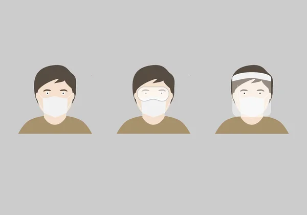 Illustration Der Männlichen Gesichtsschutzausrüstung — Stockvektor