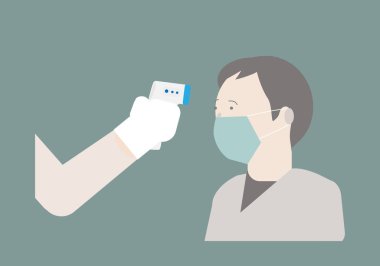 Dijital termometle sıcaklık ölçümü alınıyor