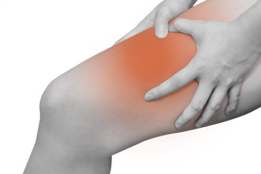 onun uyluk acı içinde tutan kadın