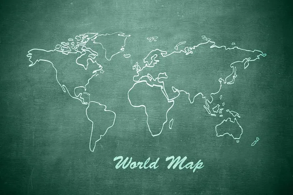 Mapa del mundo en la pizarra — Foto de Stock