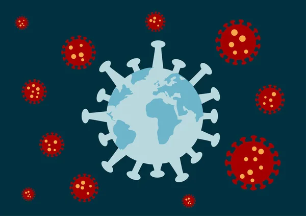 Covid Atau Corona Virus World - Stok Vektor