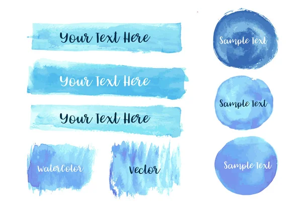 Boş Kopyalama Alanı ile Mavi Suluboya Fırça Ayarları Vektörü