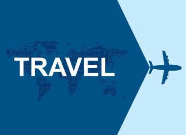 Düz Katmanlı Uçak Dünya Haritasında Metin Seyahati