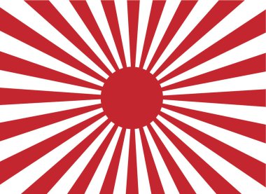 Japonya 'nın yükselen güneşinin kızıl güneş ışını vektörü