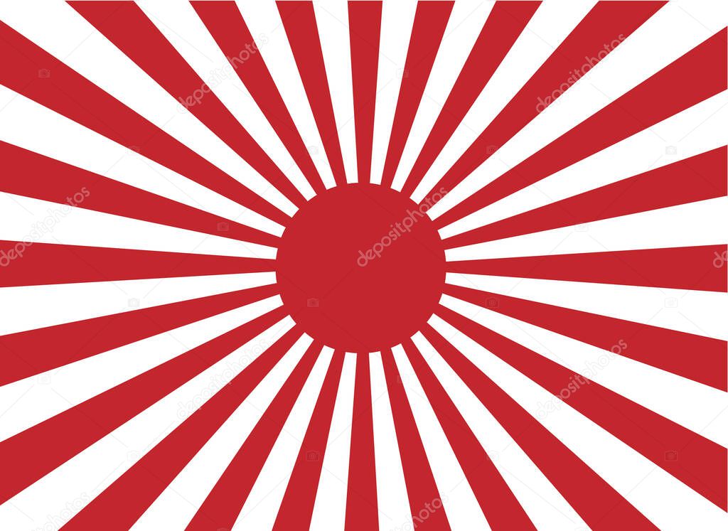 vector of red sun ray of japan rising sun