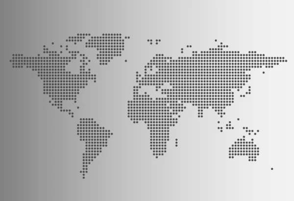 Vector Van Grijze Wereldkaart Gestippelde Stijl — Stockvector