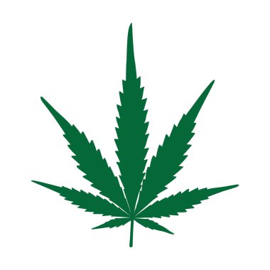 Beyaz Arkaplanda Siluet Marihuana Yaprağı