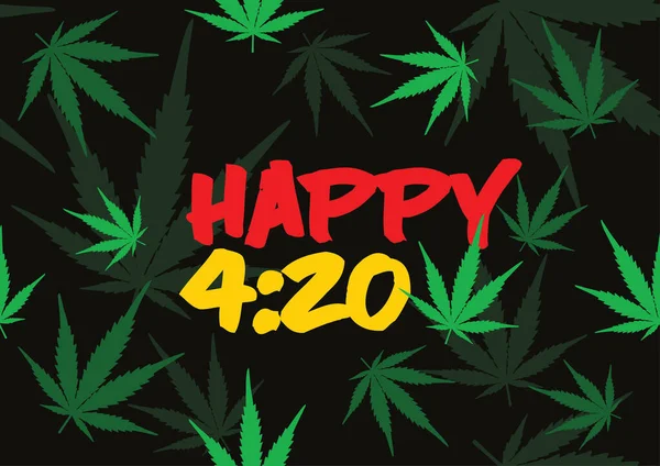 Feliz 420 Dia Fumar Erva Daninha — Vetor de Stock