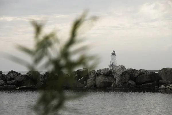 Farol em Ludington Michigan — Fotografia de Stock