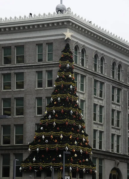匹兹堡市中心圣诞节装饰 — 图库照片