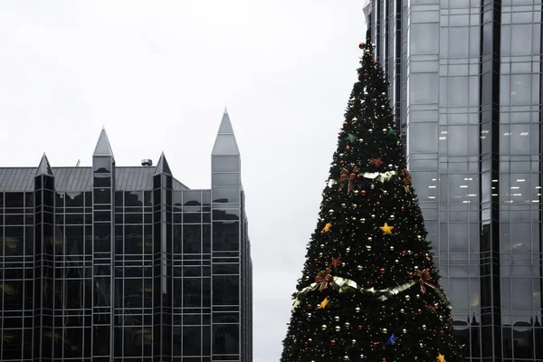 匹兹堡市中心圣诞节装饰 — 图库照片