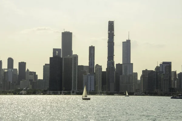 Yazın Chicago Michigan Gölü Nde Yelken Açmak — Stok fotoğraf