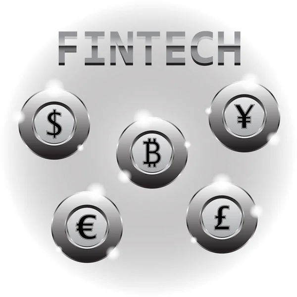 Fintech-铬货币 — 图库矢量图片