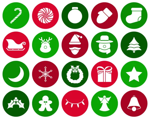 Feliz Navidad - Iconos blancos — Vector de stock