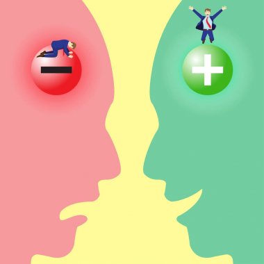 Olumsuzluk Vs pozitifliği ile işadamları beyin içinde
