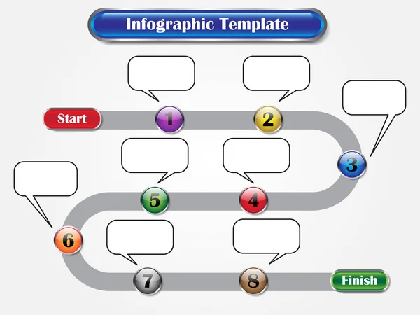 Infographic Template - Sequence Buttons As Milestone Stock Vector