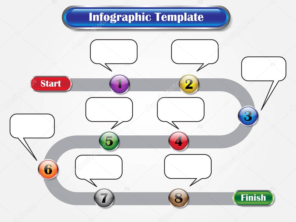 Infographic Template - Sequence Buttons As Milestone