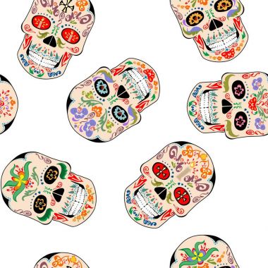 Meksika kafatası ile duvar kağıdı