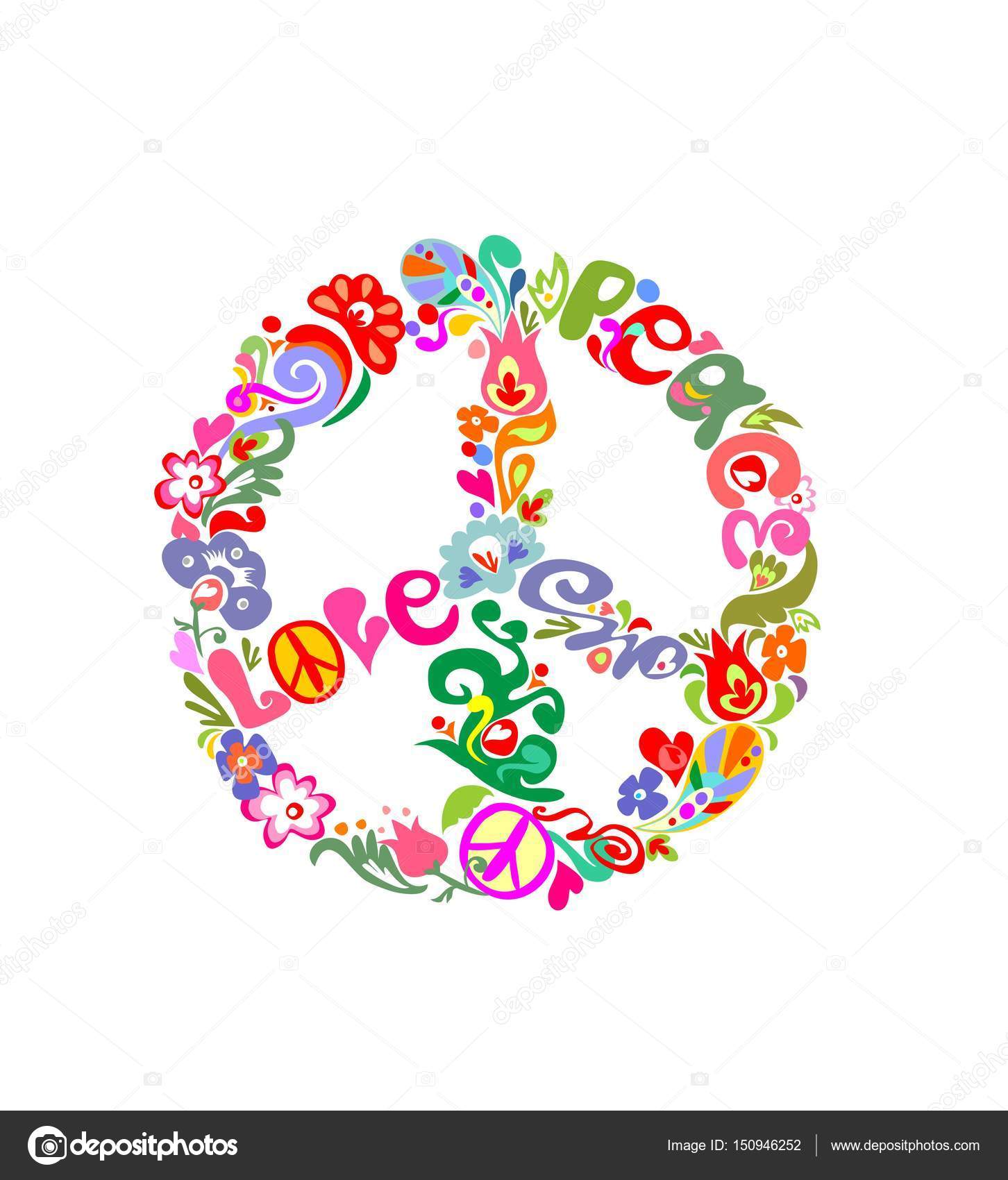 Stylish Peace Flower Symbol Stock Vector Image By C Goldruno
