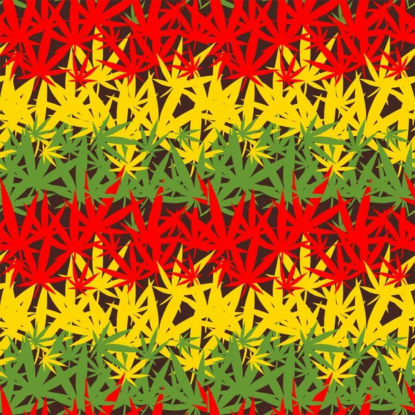 Rastafarian papel de parede com folhas de maconha coloridas Gráficos Vetores