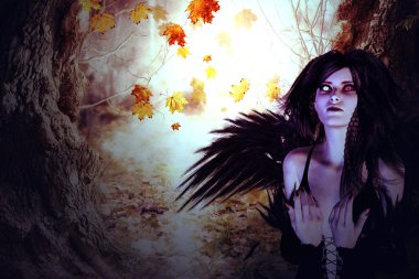 Korkunç orman ve karanlık cadı