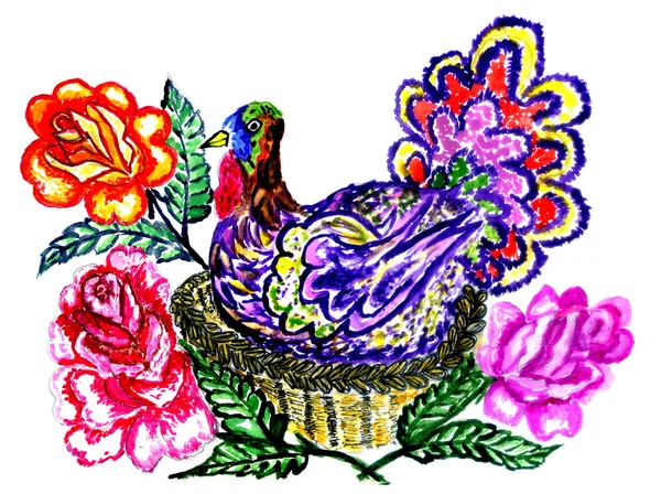 Painted Turkey Bird — Stock Photo, Image