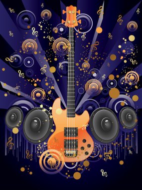 Grunge gitar ve hoparlörler