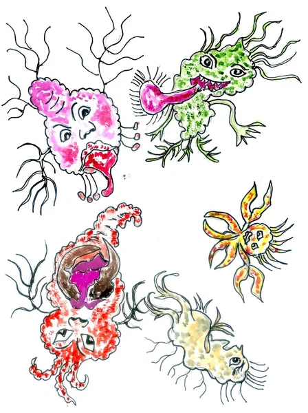 Şirin boyalı virüsler — Stok fotoğraf