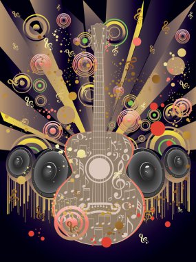 Grunge gitar ve hoparlörler