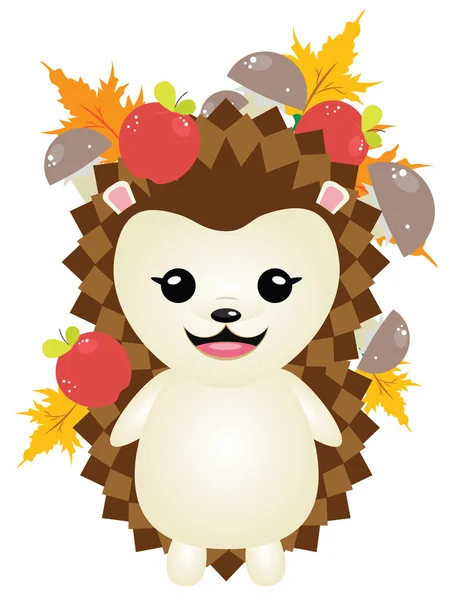 Hedgehog bonito do outono — Vetor de Stock