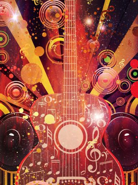 Grunge gitar hoparlörler ile