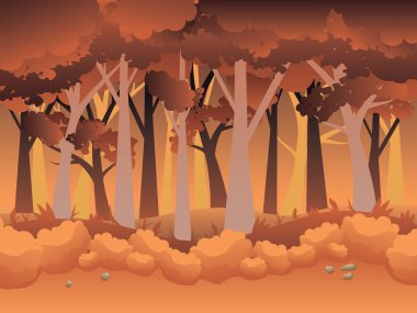 Çizgi film sonbahar orman