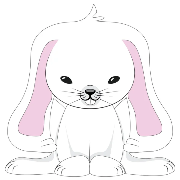 Cute White Rabbit — Stock Vector