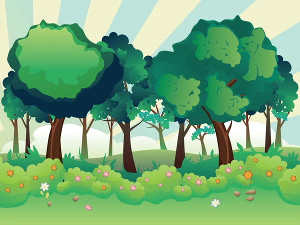 Forêt verte d'été — Image vectorielle